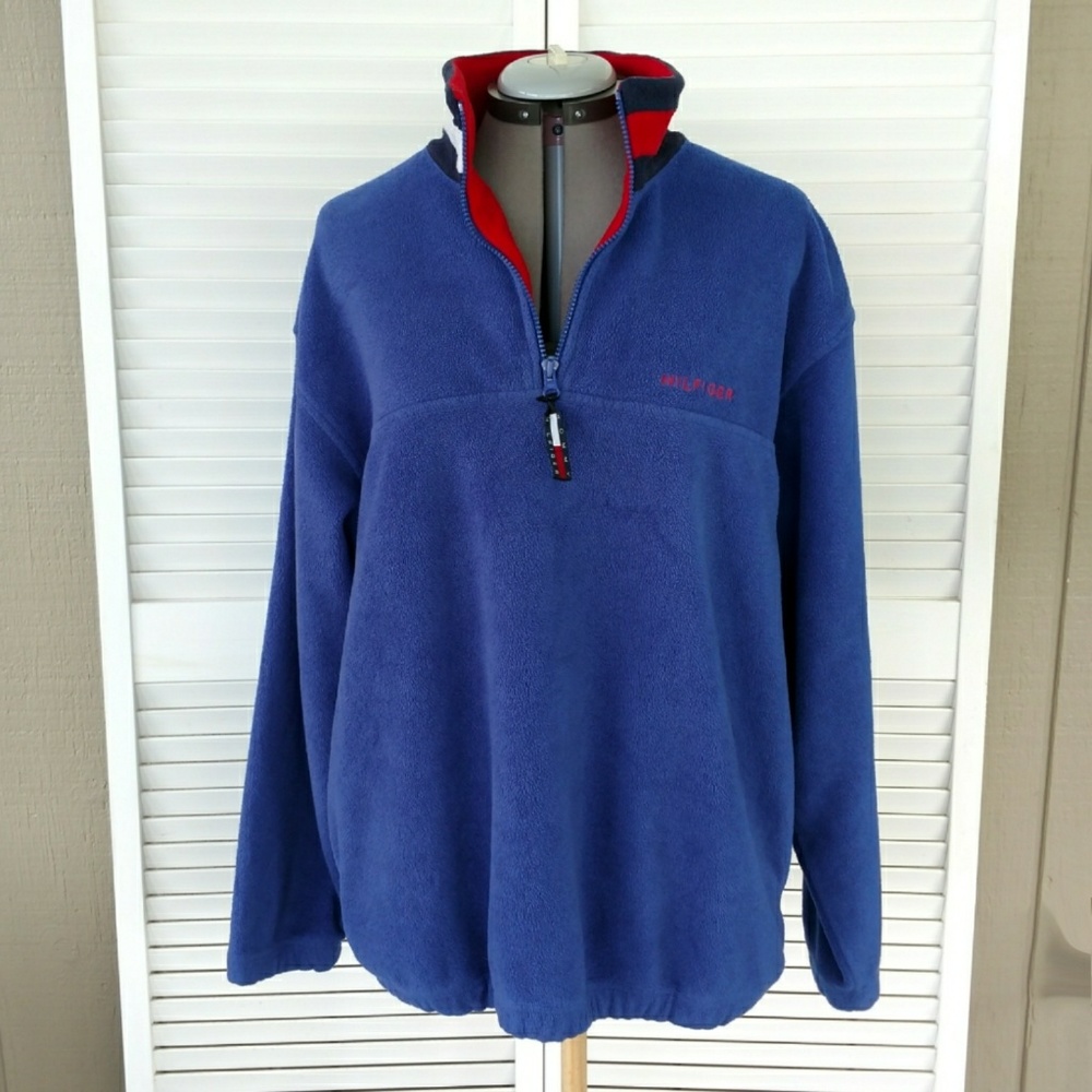 Tommy Hilfiger quarter zip mock neck sweater men L
